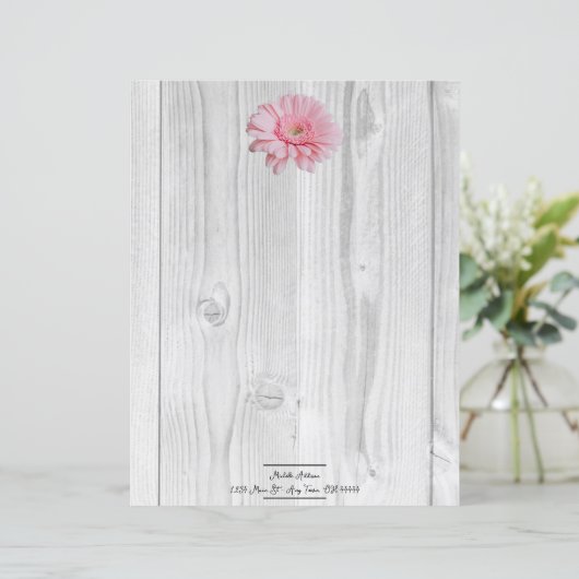 Rustic Gerber Daisy - Speciaal papierblad (Staand voorkant)