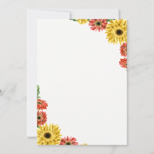 Rustic Gerber Floral Bridal Shower Kaart (Achterkant)