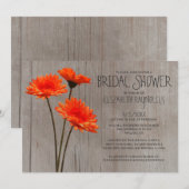 Rustic Gerbera Daisy Bridal Shower Invitations Kaart (Voorkant / Achterkant)