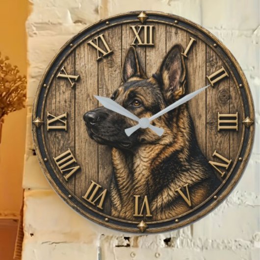 Rustic German Shepherd Portrait Farmhouse Grote Klok
