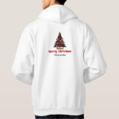 Rustic geruite kerstboom hoodie in boerderijstijl (Achterkant)