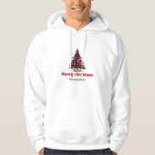 Rustic geruite kerstboom hoodie in boerderijstijl (Voorkant)