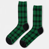 Rustic geruite zwart groen tartan landelijk patroo sokken (Links)