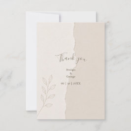 Rustic Gescheurd Papier minimale Trouw Botanicals Bedankkaart