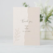 Rustic Gescheurd Papier minimale Trouw Botanicals Bedankkaart (Staand voorkant)