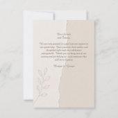 Rustic Gescheurd Papier minimale Trouw Botanicals Bedankkaart (Achterkant)