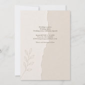 Rustic Gescheurd Papier Minimale Trouw Botanicals Kaart (Achterkant)