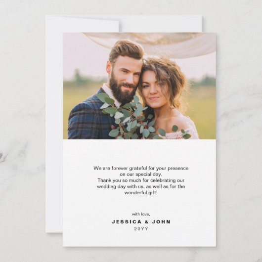 Rustic Getrouwd Little Christmas 2 Fotobruiloft Bedankkaart (Achterkant)