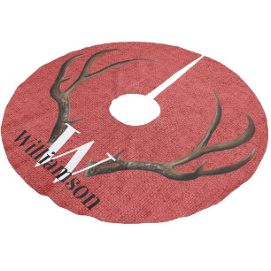 Rustic Geweien Monogram Naam Kerstboom Rok