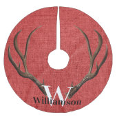 Rustic Geweien Monogram Naam Kerstboom Rok (Voorkant)