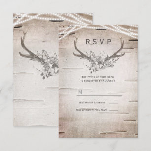 Rustic Geweien Witte Berk Vintage Trouw-Huwelijk R Kaart