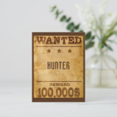 Rustic Gezocht $100000 Gepersonaliseerd Briefkaart (Staand voorkant)