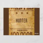 Rustic Gezocht $100000 Gepersonaliseerd Briefkaart (Achterkant)