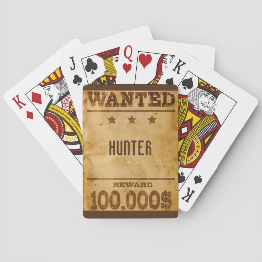 Rustic Gezocht $100000 Gepersonaliseerd Pokerkaarten (Achterkant)
