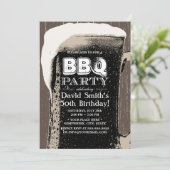 Rustic Giant Beer & BBQ 50e verjaardag Kaart (Staand voorkant)
