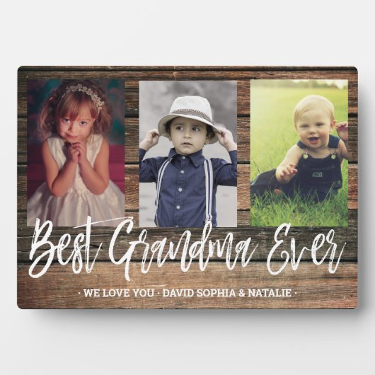 Rustic Gift Best Grandma Ever Photo Collage Fotoplaat (voorkant)