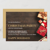 Rustic Gift Box, kerstfeest uitgenodigd Aankondiging (Voorkant / Achterkant)
