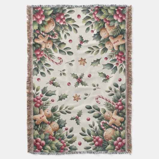 Rustic Gingerbread Holiday Deken (Voorkant Verticaal)