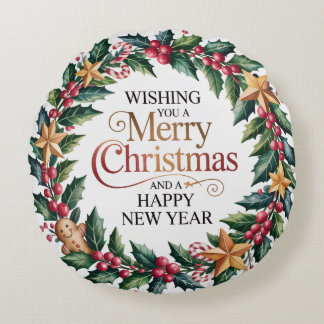 Rustic Gingerbread Holiday Rond Kussen