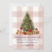 Rustic Gingham 4 Photo Collage Merry Christmas  Feestdagenkaart (Achterkant)