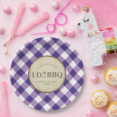 Rustic Gingham BBQ Picnic Wedding Papieren Bordje (Feest)