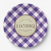 Rustic Gingham BBQ Picnic Wedding Papieren Bordje (Voorkant)