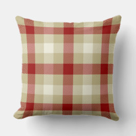 Rustic gingham country farhouse style tartan red kussen