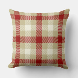 Rustic gingham country farhouse style tartan red kussen