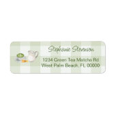 Rustic Gingham Matcha Tea Retour Adres Label (Voorkant)
