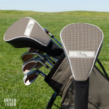 Rustic Gingham Patroon in Bruin met Naam