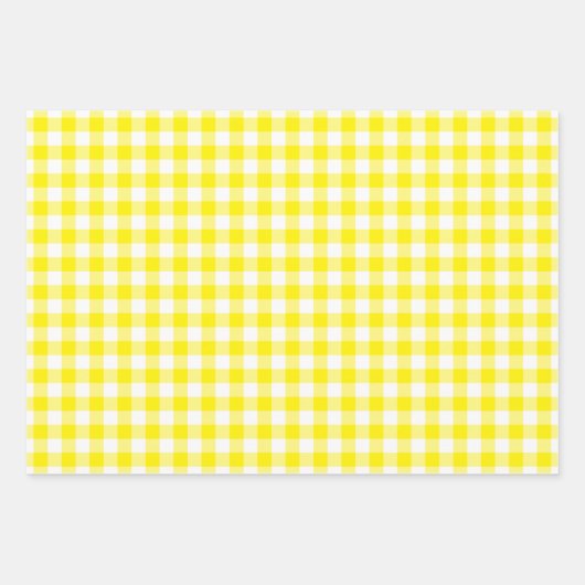 Rustic Gingham Pink Blue Yellow Pattern Inpakpapier Vel (Voorkant 3)