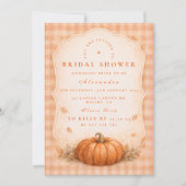 Rustic Gingham Pumpkin Bridal Shower Kaart (Voorkant)