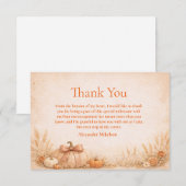 Rustic Gingham Pumpkin Fall Graduation Bedankkaart (Voorkant / Achterkant)