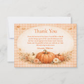 Rustic Gingham Pumpkin Fall Graduation Bedankkaart (Voorkant)