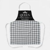 Rustic Gingham Queen van het Keuken Schort (Voorkant)