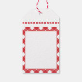 Rustic Gingham Rood Wit Prettig Kerstfeest Cadeaulabel (Achterkant)