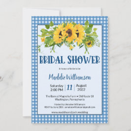 Rustic Gingham Sunflower Country Vrijgezellenfeest Kaart