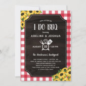 Rustic Gingham Sunflower I Do BBQ Couple's Shower Kaart (Voorkant)