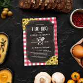 Rustic Gingham Sunflower I Do BBQ Couple's Shower Kaart