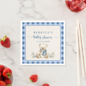 Rustic Gingham Teddy Bear Winter Baby shower Servet (Insitu)