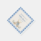 Rustic Gingham Teddy Bear Winter Baby shower Servet (Hoek)
