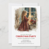 Rustic girl awaiting Santa printable Christmas  Kaart (Voorkant)