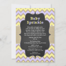 Rustic GIRL Baby Sprinkle Invite, lavender geel Kaart