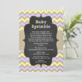 Rustic GIRL Baby Sprinkle Invite, lavender geel Kaart (Staand voorkant)