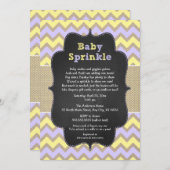 Rustic GIRL Baby Sprinkle Invite, lavender geel Kaart (Voorkant / Achterkant)