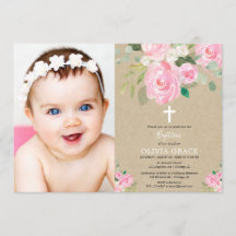 Rustic Girl floral baptism blush roze foto