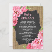 Rustic Girl Pink Floral Baby Sprinkle Invites Kaart (Voorkant)
