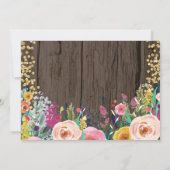 Rustic Girl Pumpkin First Birthday Floral Gold Kaart (Achterkant)