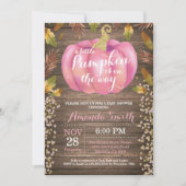 Rustic Girl Pumpkin Herfst Baby shower Gold Glitte Kaart (Voorkant)