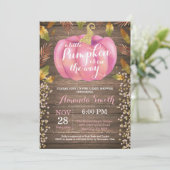 Rustic Girl Pumpkin Herfst Baby shower Gold Glitte Kaart (Staand voorkant)